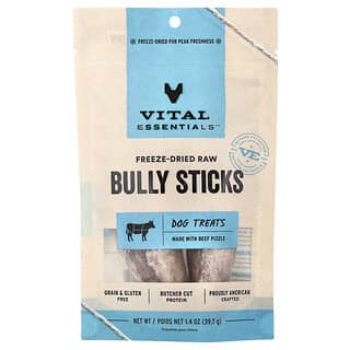 Freeze Dried Raw Bully Stick Premios para Perros, Res, 1.4 oz (39.7 g)