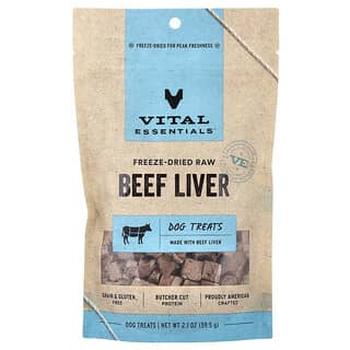 Freeze Dried Raw Premios para Perros, Res Liver, 2.1 oz (59.5 g)