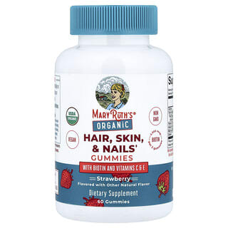 Organic Hair, Skin & Nails gomitas, Fresa, 60 gomitas