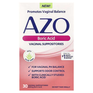 Ácido Bórico, Supositorios Vaginales, 600 mg, 30 supositorios