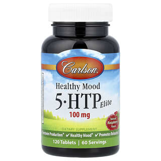 Estado de Ánimo Saludable, 5-HTP Elite, Natural Raspberry, 100 mg, 120 tabletas (50 mg per Tablet)