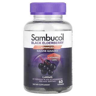 Black Elderberry, Advanced Inmunidad gomitas + Vitamina C + Zinc, 60 gomitas
