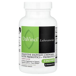 Digestivo Enzymes Chewable With Prebióticos + Probióticos, Cereza 90 Tabletasas Masticables