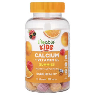 Niños Calcio + Vitamina D3 gomitas, Fruit, 60 gomitas