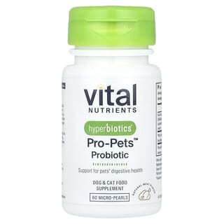 Hyperbiotics®, Pro-Pets™ Probiótico, para Perros y Gatos, Natural Meat, 60 Micro-Pearls