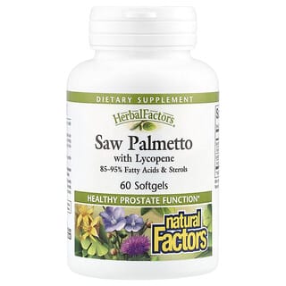 HerbalFactors, Saw Palmetto with Lycopene, 60 softgels