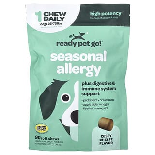 Seasonal Allergy, para Perros, Todas las Edades, Zesty Cheese, 90 Soft Chews, 12.7 oz (360 g)
