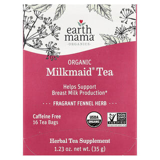 Organics, Organic Milkmaid Tea, Fragrant Fennel Herb, Caffeine Free, 16 tea bags, 1.23 oz (35 g)