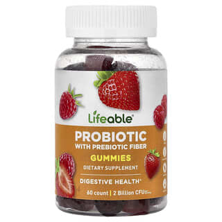Probióticos con Prebiótico Fiber Gummies, Berry 60 Gomitas