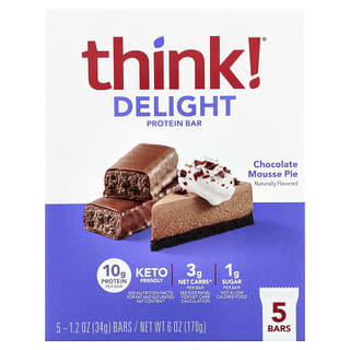 Barras de Proteína Delight Sabor Pay de Mousse de Chocolate 5 Barras de 34 g c/u