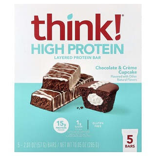 Barras de Proteína en Capas Sabor Cupcake de Chocolate y Crema 5 Barras de 57 g c/u
