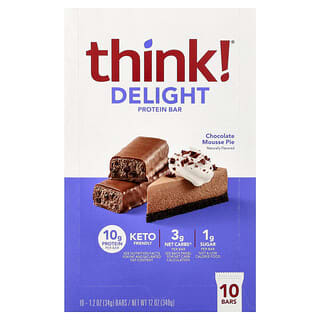 Barras de Proteína Delight Sabor Pay de Mousse de Chocolate 10 Barras de 34 g c/u