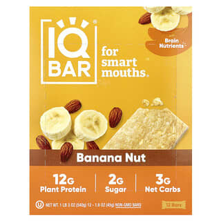Barras de Proteína Vegetal Sabor Banana Nut 12 Barras de 45 g c/u