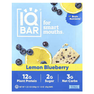 Barras de Proteína Vegetal Sabor Lemon Blueberry 12 Barras de 45 g c/u