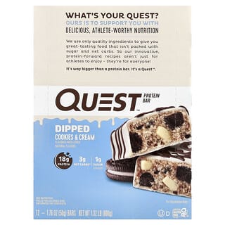 Barras de Proteína Sabor Dipped Cookies & Cream 12 Barras de 50 g c/u