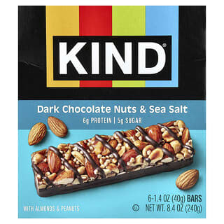 Barras de Proteína Sabor Chocolate Oscuro con Nueces y Sal de Mar 6 Barras de 40 g c/u