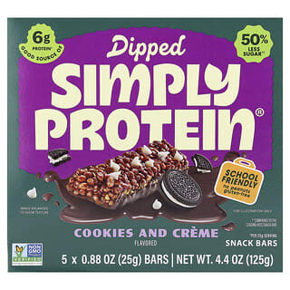 Barras Snack de Proteína Cubiertas Sabor Cookies & Creme 5 Barras de 25 g c/u