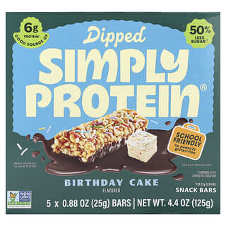 Barras Snack de Proteína Cubiertas Sabor Birthday Cake 5 Barras de 25 g c/u