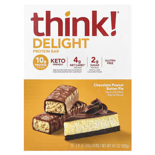 Barras de Proteína Delight Sabor Chocolate Peanut Butter Pie 10 Barras de 40 g c/u