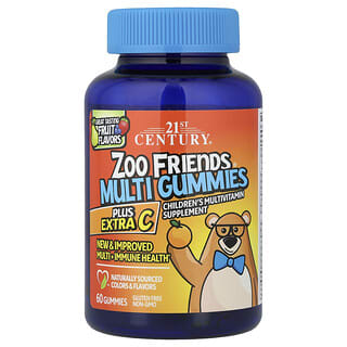 Zoo Friends Multi Gomitas, Plus Extra C, Great Tasting Fruta, 60 Gomitas