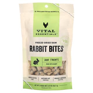Freeze Dried Raw Premios para Perros, Rabbit Bites, 2 oz (56.7 g)