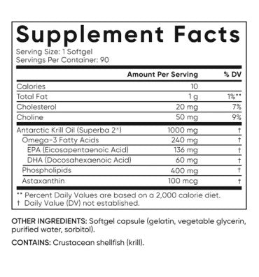 Omega 3, Aceite de Krill 1000mg. 90 softgel