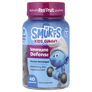Niños gomita, Inmunidad Defense, edades 3+, Smurf Berry, 40 gomitas