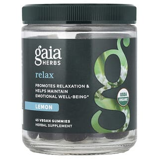 Gaia Herbs, Gomitas de Relajación, Limón. 45 gomitas