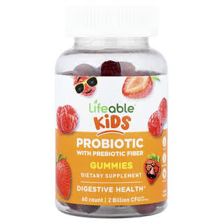 Para Niños Probióticos con Prebiótico Fiber Gummies, Berry 60 Gomitas