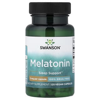 Melatonina, 3 mg, 120 Vegan cápsulas