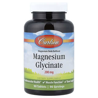 Carlson, Glicinato de Magnesio (200 mg). 90 tabs