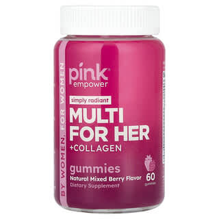 Multivitamínico For Her + Colágeno gummies, Natural Mixed Berry, 60 gummies
