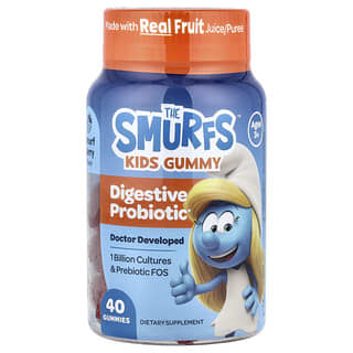 Niños gomita, Digestivo Probiótico, edades 3+, Smurf Berry, 40 gomitas