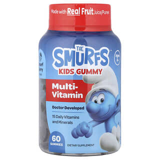 Niños Gomita, Multivitamínico, 3+ Años, Smurf Berry, 60 Gomitas