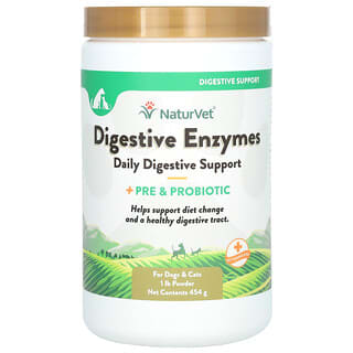 Digestivo Enzymes, Daily Digestivo Support + Pre & Probiótico Powder, para Perros y Gatos, 1 lb (454 g)