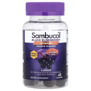 Black Elderberry, Advanced Inmunidad gomitas + Vitamina C + Zinc, 45 gomitas