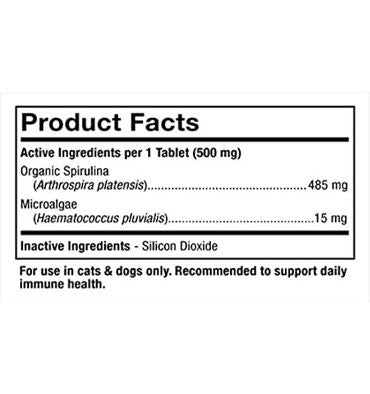 Spirugreen Alga Orgánica para Perros y Gatos. 180 tabs.