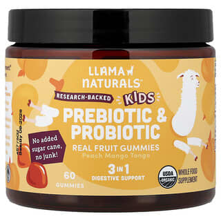para Niños Prebiótico & Probiótico, Real FrUrinarioa Gummies, Durazno Mango 60 Gomitas