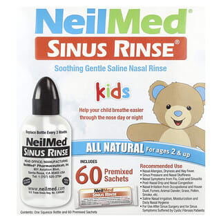 Niños, Sinus Rinse, edades 2+, 1 Squeeze Bottle, 60 Premixed packets