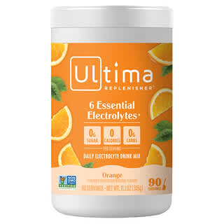 6 Electrolitos Esenciales Mezcla Diaria para Bebida, Naranja 11.1 oz (315 g)