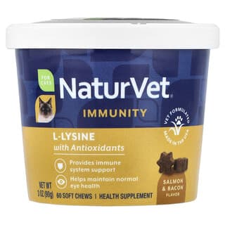Inmunidad, L-Lysine with Antioxidants, para Gatos, Salmón & Tocino, 60 Soft Chews, 3 oz (90 g)