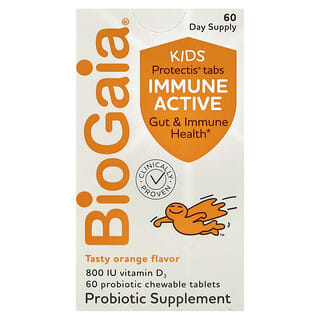 Protectis Niños, Inmunidad Active, Tasty Naranja, 60 Probiótico Tabs Masticables