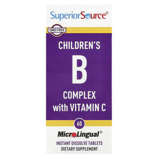 Superior Source, Complejo de Vitamina B y Vitamina C, para Niños. 60 tabs.