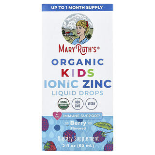 Organic Niños Ionic Zinc gotas líquidas, 4+ años, Berry, 2 fl oz (60 ml)