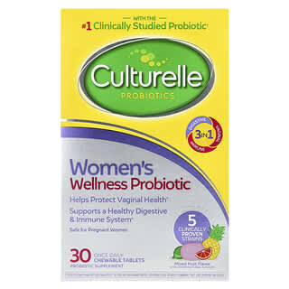 Probióticos, para Mujer Wellness Probióticos, Frutas Mixtas 30 Tabletaas Masticables