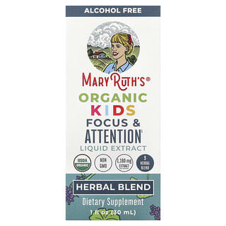 Orgánico Niños Focus y Attention Líquido Extract, sin Alcohol, 1 fl oz (30 ml)