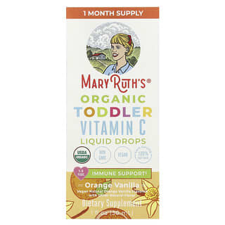 Vitamina C, para Toddler, orgánica, edades 1-3 años, sabor Naranja Vainilla. 30 ml.