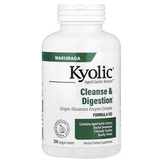 Aged Garlic Extract, Cleanse + Digestion, Formula 102, 200 tabs