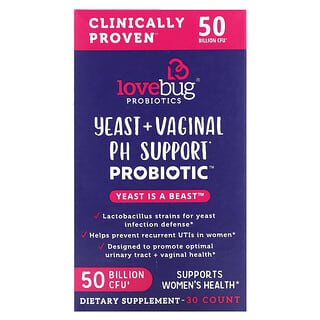 Yeast + Vaginal PH Support Probióticos, 50 Billion CFU, 30 caps