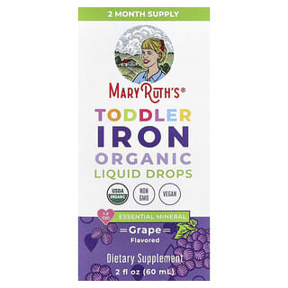 Toddler Hierro Orgánico Gotas Líquidas, 1-3 Años, Uva, 2 fl oz (60 ml)